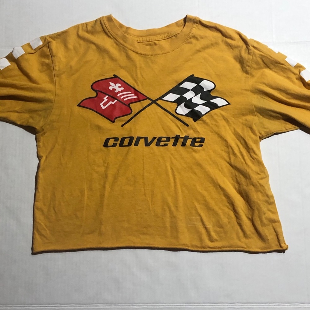 Crop top yellow cargo shirt